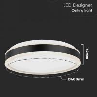 V-TAC VT-7757  LAMPADA LED SOFFITTO 38W NERA BIANCO NATURALE ROTONDA LED6908 1