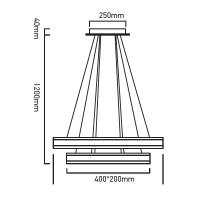 V-TAC VT-100-2D LAMPADA LED SOFFITTO 100W 2 ANELLI CALDA DIMMERABILE NERA LED3987 1