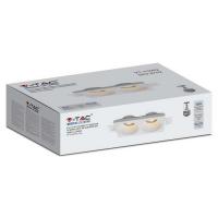 V-TAC VT-11002 PORTALAMPADA SPOT 2XGU10 INCASSO QUADRATO IN GESSO BIANCO LED6762 1