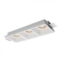 V-TAC VT-11003 PORTALAMPADA SPOT 3XGU10 INCASSO QUADRATO IN GESSO BIANCO LED6764 0