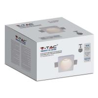 V-TAC VT-11009 PORTALAMPADA SPOT GU10 INCASSO QUADRATO IN GESSO BIANCO LED6772 2