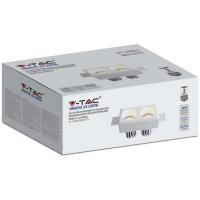 V-TAC VT-11011 PORTALAMPADA SPOT 2XGU10 INCASSO QUADRATO IN GESSO BIANCO LED6775 1
