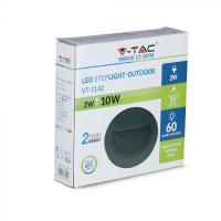 V-TAC VT-1142 SEGNAPASSO LED NERO 2W BIANCO NATURALE ROTONDO IP65 LED1316 1