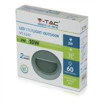 V-TAC VT-1142 SEGNAPASSO LED GRIGIO 2W BIANCO NATURALE TONDO IP65 LED1318 1