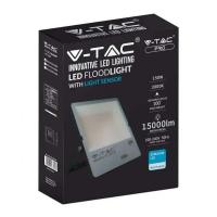 V-TAC VT-167S FARO LED 150W NATURALE CON SENSORE CREPUSCOLARE NERO CHIP SAMSUNG LED20179