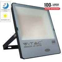 V-TAC VT-167S FARO LED 150W NATURALE CON SENSORE CREPUSCOLARE NERO CHIP SAMSUNG LED20179