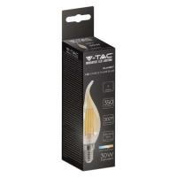 V-TAC VT-1949 LAMPADINA LED E14 4W FIL. AMBRA BIANCO CALDO A FIAMMA LED217114 1