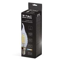 V-TAC VT-1995 LAMP. LED E14 4W FILAM. BIANCO NATURALE A FIAMMA TORTIG LED214431 2