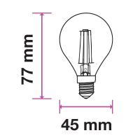 V-TAC VT-1996 LAMPADINA LED E14 4W FILAMENTO BIANCO FREDDO A BULBO LED4426 1