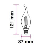 V-TAC VT-1997 LAMPADINA LED E14 4W FILAMENTO BIANCO NATURALE A FIAMMA LED4429 1