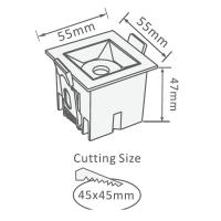 V-TAC VT-2-04 FARETTO INCASSO 4W BIANCO CALDO QUADRATO 12 GRADI CHIP SAMSUNG LED972 1