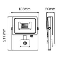 V-TAC VT-20-S FARO LED 20W CALDO CON SENSORE MOVIMENTO NERO CHIP SAMSUNG LED451 1