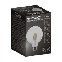 V-TAC VT-2143 LAMPADINA LED E27 GLOBO G125 12W FILAMENTO FREDDA LED217455 2
