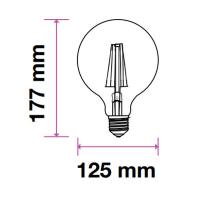 V-TAC VT-2143 LAMPADINA LED E27 GLOBO G125 12,5W FILAMENTO NATURALE LED7454 1