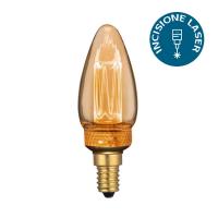V-TAC VT-2152 LAMPADINA LED E14 2W AMBRA A CANDELA CON INCISIONI LASER LED7472 0