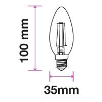 V-TAC VT-2174 LAMPADINA LED E14 4W FIL. BIANCO CALDO A CANDELA 2 PEZZI LED7365 1