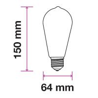 V-TAC VT-2185 LAMPADINA LED E27 4W AMBRA ST64 CON INCISIONI LASER LED217474 1
