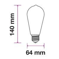 V-TAC VT-2223 LAMPADINA LED E27 ST64 3W EFFETTO 3D BIANCO CALDO LED2705 1