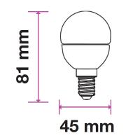 V-TAC VT-225 LAMP. LED E14 4,5W BIANCO NATURALE A BULBO CHIP SAMSUNG LED265 1