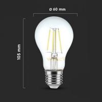 V-TAC VT-1981 LAMPADINA LED E27 A60 FILAMENTO 10W BIANCO NATURALE 300 GRADI LED214411 1