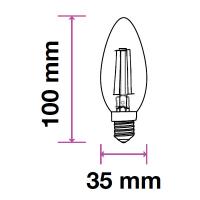 V-TAC VT-2327 LAMPADINA LED E14 6W FILAMENTO BIANCO NATURALE A CANDELA 130 LUMENWATT LED2849 2