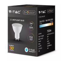 V-TAC VT-2335 LAMP. LED GU10 SMD 5W 110 GRADI BIANCO CALDO 150 LUMEN WATT LED2837 1