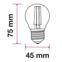 V-TAC VT-2386 LAMPADINA LED E27 6W FILAMENTO BIANCO CALDO A MINIBULBO 130 LUMENWATT LED2851 2