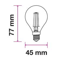 V-TAC VT-2486 LAMPADINA LED E14 6W FILAMENTO BIANCO CALDO A BULBO 130 LUMENWATT LED2854 2
