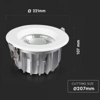 V-TAC VT-26301 FARETTO INCASSO 30W BIANCO FREDDO COB LED211278 1