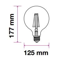 V-TAC VT-266 LAMPADINA LED E27 FILAMENTO 6W AMBRA 300 GRADI CHIP SAMSUNG LED286 1