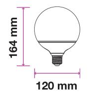 V-TAC VT-288 LAMPADINA LED GLOBO E27 G120 18W BIANCO CALDO CHIP SAMSUNG LED123 1