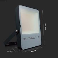 V-TAC VT-302 FARO LED SLIM 200W NATURALE NERO ALTA LUMINOSITA 137LM/W CHIP SAMSUNG LED20410 1
