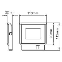 V-TAC VT-4011 FARO LED 10W ULTRASOTTILE ROSSO SMD NERO LED5989