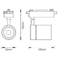 V-TAC VT-4536 LAMPADA LED TRACK 4 CONTATTI 35W NATURALE NERA 24 GRADI LED1286 1