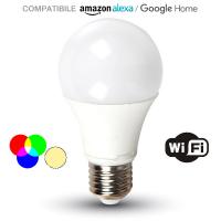 V-TAC VT-5010 LAMPADINA LED E27 9W RGB E BIANCO CALDO WIFI SMART HOME LED7450 0