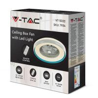 V-TAC VT-5022 VENTILATORE A SOFFITTO CON ILLUMINAZIONE A LED 35W E TELECOMANDO BINCO BLU LED7934 1