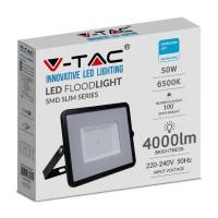 V-TAC VT-50 FARO LED 50W BIANCO FREDDO NERO CHIP SAMSUNG LED21408 2