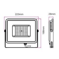 V-TAC VT-50 FARO LED 50W BIANCO FREDDO NERO CHIP SAMSUNG LED408 1