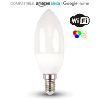 V-TAC VT-5114 LAMPADINA LED E14 4,8W RGB + BIANCO 3IN1 COMPATIBILE AMAZON ALEXA E GOOGLE HOM LED212754 0
