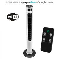 V-TAC VT-5566 VENTILATORE TOWER 55W CON DISPLAY E TELECOMANDO IR WIFI SMART LED7927 0