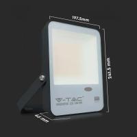 V-TAC VT-57S FARO LED 50W CALDO CON SENSORE CREPUSCOLARE NERO CHIP SAMSUNG LED20172 2