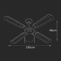 V-TAC VT-6042-4 VENTILATORE A SOFFITTO CON ILLUMINAZIONE A 4 PALE LED7914 2