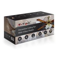 V-TAC VT-6056-4 VENTILATORE A SOFFITTO CON ILLUMINAZIONE A 4 PALE LED7921 1