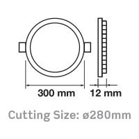 V-TAC VT-624 MINI PANEL 24W BIANCO CALDO TONDO CHIP SAMSUNG LED724 1