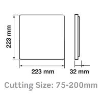 V-TAC VT-625SQ MINI PANNEL 24W FREDDO QUADRATO DEBORDANTE INCASSO REGOLABILE CHIP LED SAMSUNG LED744 1