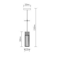 V-TAC VT-7121 PORTALAMPADA E27 PENDENTE CEMENTO CILINDRO D120 LED3847 1