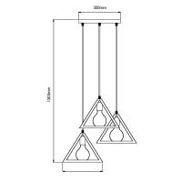 V-TAC VT-7144 PORTALAMPADA  E27 PENDENTE A 3 PIRAMIDI NERO  LED3927 1
