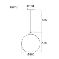 V-TAC VT-7152 PORTALAMPADA E27 PENDENTE VETRO EFFETTO 3D D150 LED40111 1