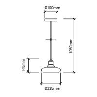 V-TAC VT-7240 PORTALAMPADA E27 PENDENTE TRASPARENTE D235 LED3820 1