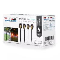 V-TAC VT-724 LAMPADA PICCHETTO LED 1W SOLARE LUCE CALDA 4 PEZZI LED8689 1